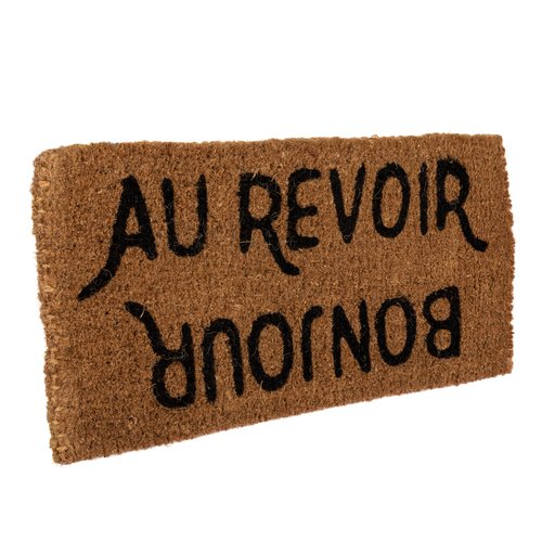 Creative Co-Op Bonjour/Au Revoir Rectangle Coir Doormat