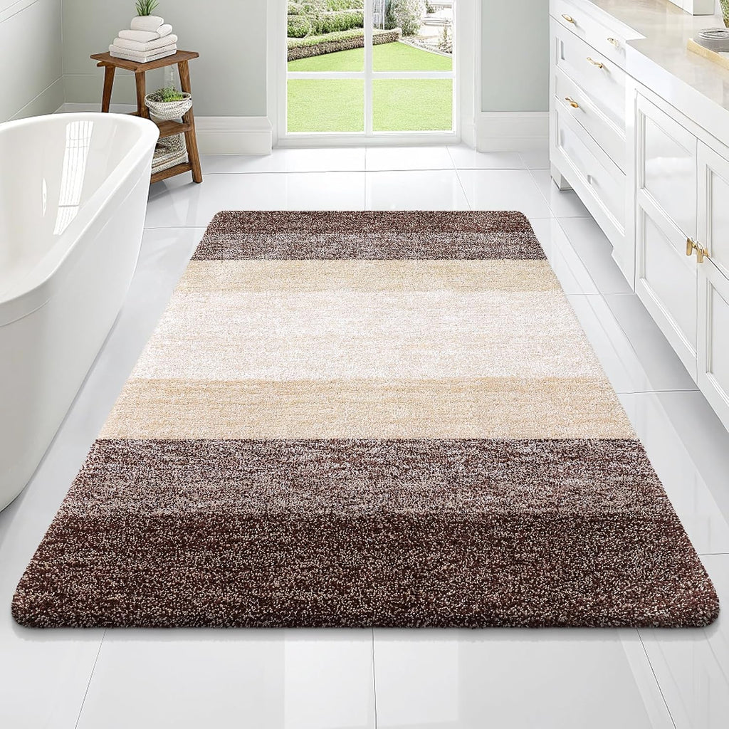 OLANLY Large Bathroom Rugs - Extra Soft Microfiber Mat 70x46 | Quick Dry, Machine Washable, Brown