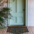 Mohawk Home Cozy Jacobean Casual Floral; Novelty Teal Blue 2' X 3' Door Mat Perfect for Garage, Porch