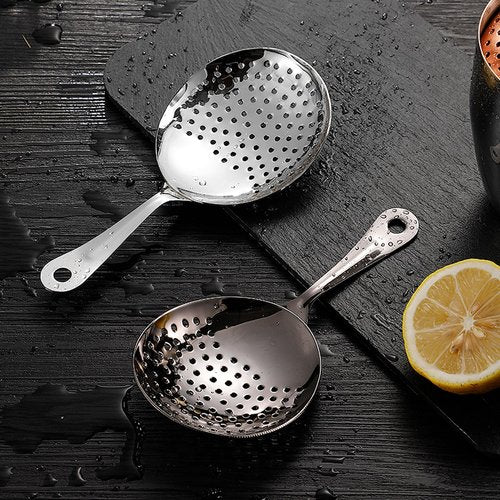 Homestia Julep Strainer Stainless Steel Bar Strainer Cocktail Spoon for Home or Commercial Bar Use, Professional Bartender Julep Strainer for Cocktail Drinks Shakers Mixing Glasses