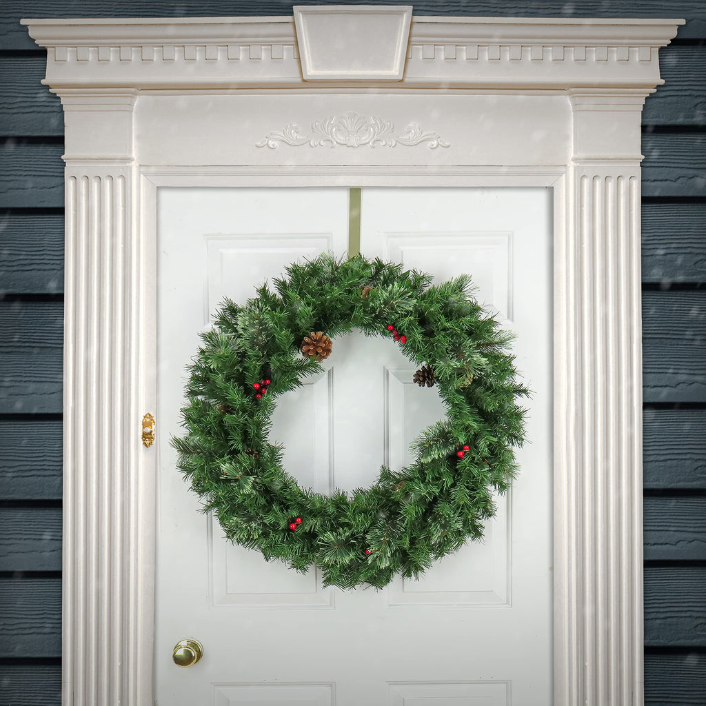 National Tree Company Artificial Cashmere Christmas Wreath with Pinecones and Red Berries, 30 in