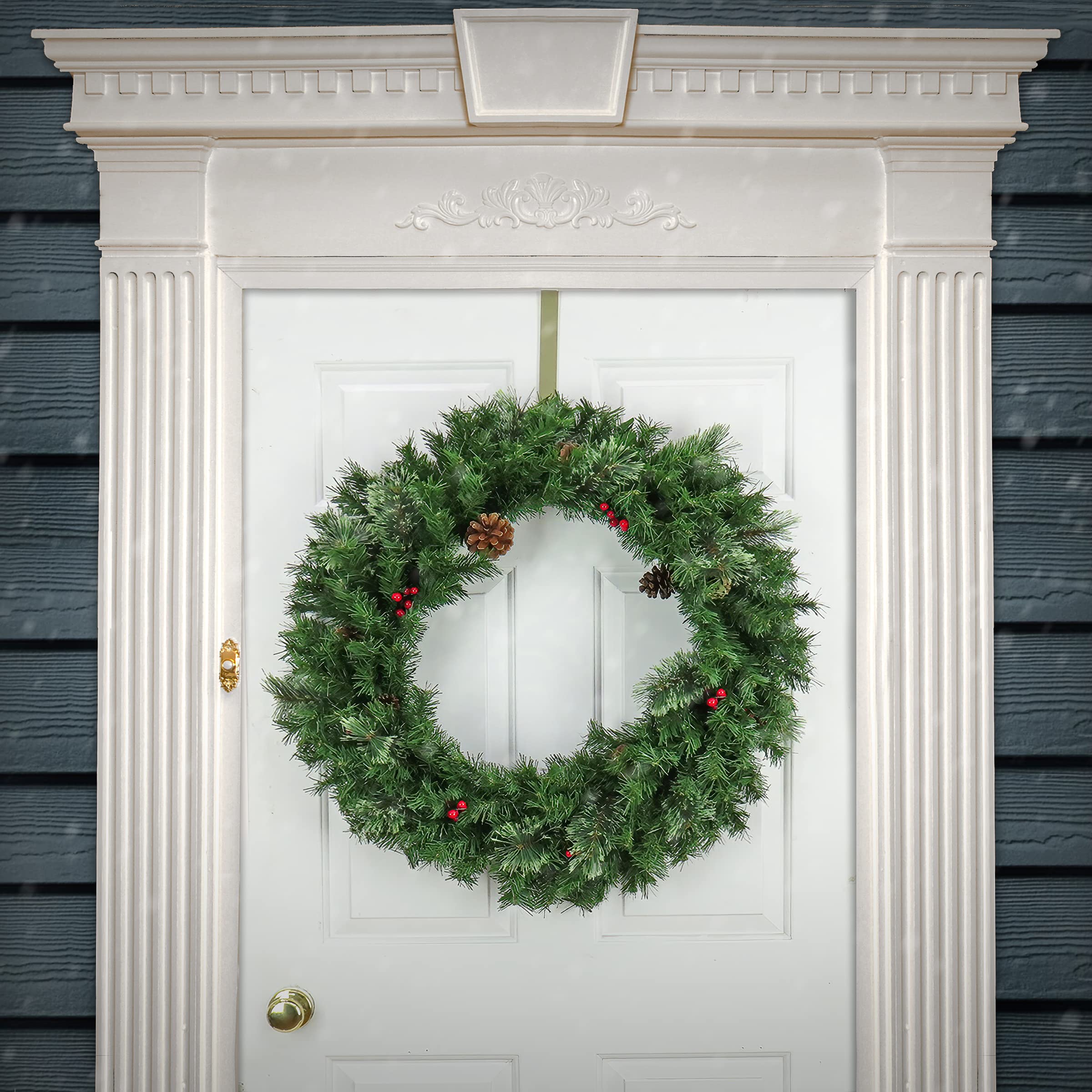 National Tree Company Artificial Cashmere Christmas Wreath with Pinecones and Red Berries, 30 in