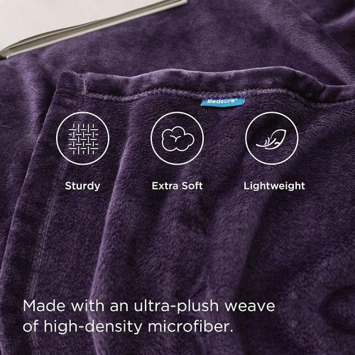 Bedsure GentleSoft Fleece Blanket - Lightweight Plush Twin Size Purple Blanket for Cozy Comfort 60x80 Inches