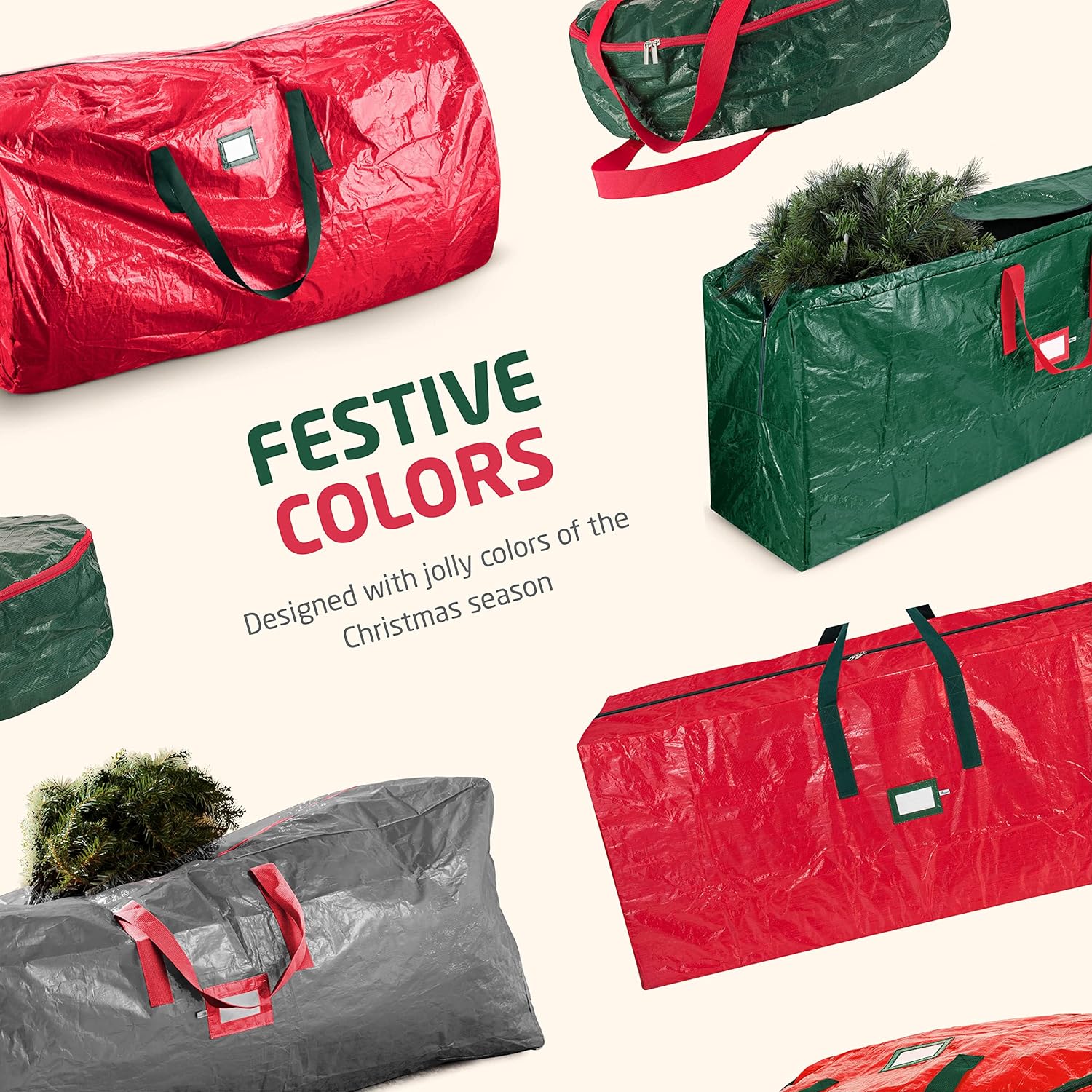 Zober Large Christmas Tree Storage Bag | Waterproof & Durable for 9 Ft Trees - Pack of 2