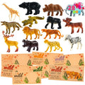 JOYIN 28Pack Valentines Day Gifts Cards with Zoo Animals Figures for Boys Girls, Greeting Cards for Classroom Exchange, Kids Party Favors School Game Prize Toys