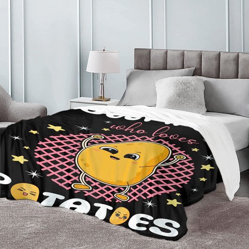Just A Girl Who Loves Potatoes Blanket Gift for Girl Women Blanket Super Soft Cozy Warm Throw for Couch Bed Sofa Office Decor All Season 50 * 40" S for Kid