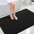 OLANLY Large Bathroom Rugs - Extra Soft Chenille Bath Mats | Quick-Dry, Rubber Backing, 44x32, Black