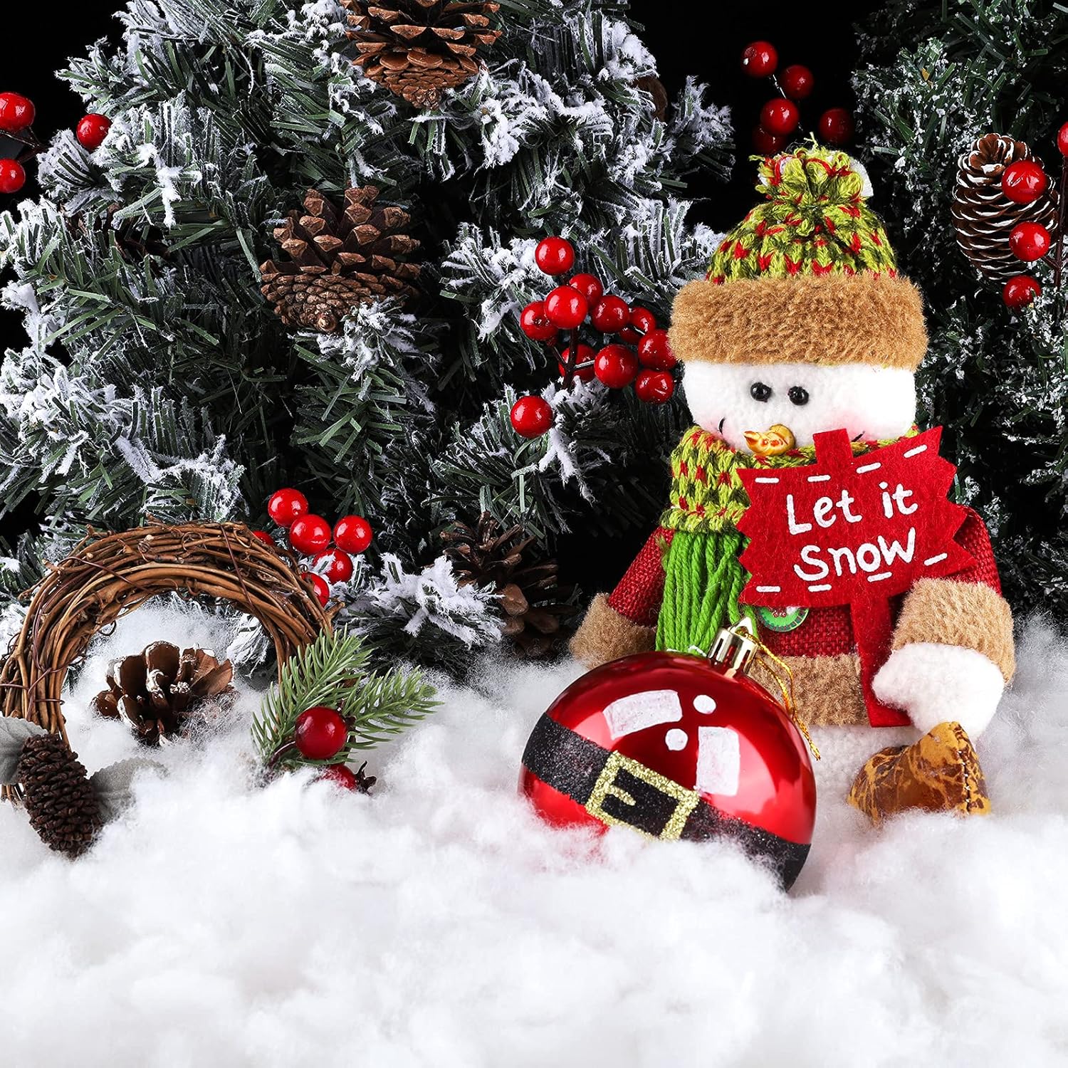 Ruisita Christmas Fake Snow Decor - Fluffy Cotton-Like Snow Blanket for Holiday Crafts | 2 Pack