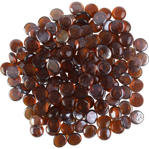 Vase Filler - 10lbs Glass Beads Bulk - 3/4-Inch Flat Glass Marbles for Vases, Fish Tank Rocks, Crafts, or Wedding Decor by Lavish Home (Amber)