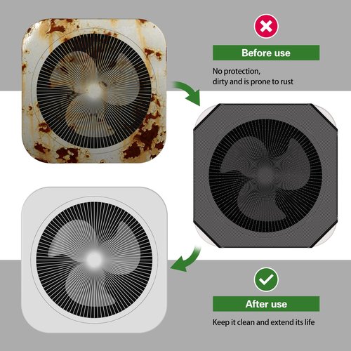 Central Air Conditioner Covers for Outside, 36x36 AC Unit Covers, Breathable Mesh HVAC Cover Fits Most Outdoor AC Units, Easy to Install and Highly Durabl