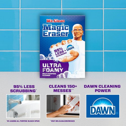 Mr. Clean Magic Eraser - Ultra Foamy All-Purpose Cleaner Sponge - 5 Count for Kitchen & Bathroom