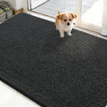 OLANLY Dog Door Mat - Absorbent Non-Slip Chenille Mat for Muddy Paws | 48x30 Inches, Dark Grey