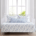 Laura Ashley Home - Daybed Set, Floral Bedding with Matching Shams & Pillow Cover, Home Decor for All Seasons (Walled Garden Blue, Daybed)