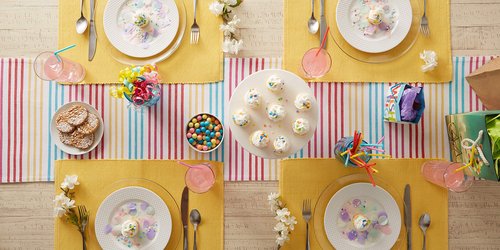DII Happy Birthday Confetti Collection, Reversible Table Runner, 14x72