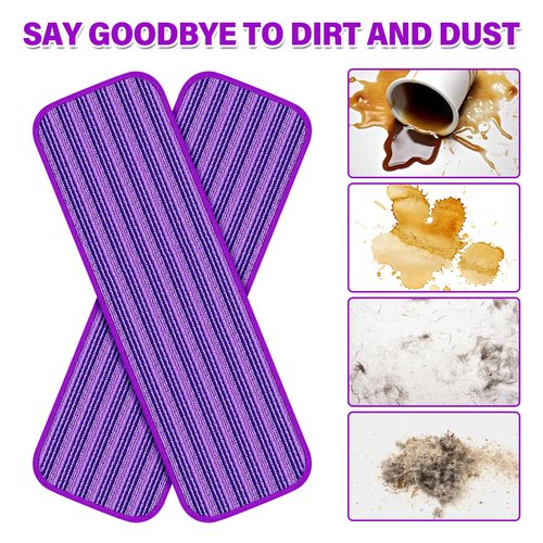 6 Pack Reusable Mop Pads Compatible with Swiffer PowerMop, Microfiber Pads Refills Machine Washable Up to 100 Times Wet Dry Use Suitable for All Floor Types