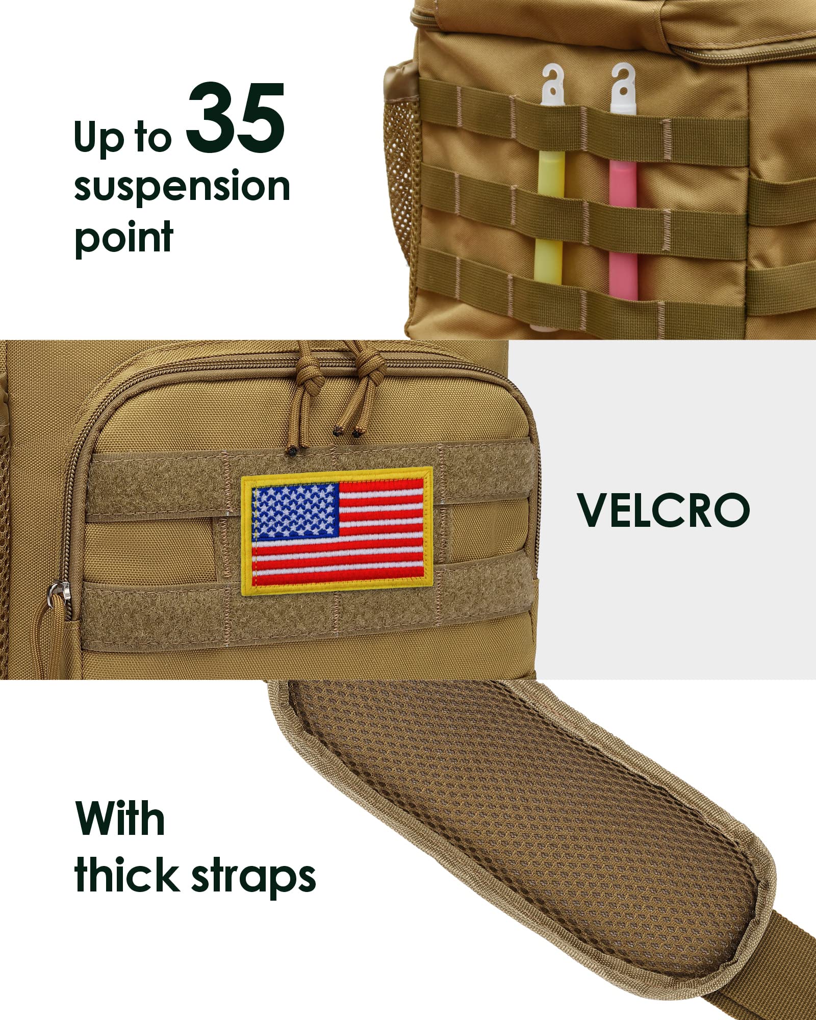 TACTICISM Lunch Box for Men - 12L/20L/25L Tactical Lunch Bag Adult - MOLLE Insulated Leakproof Lunch Pail with Detachable Water Bottle Pouch - Lunch Cooler for Work and Outdoors, Brown