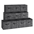 SONGMICS Storage Cubes, 13 x 13 x 13 Inches Non-Woven Fabric Bins with Double Handles, Set of 10, Closet Organizers for Shelves, Foldable, for Clothes, Ink Black UROB133B01
