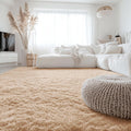 OLANLY Large Area Rug - Soft Fluffy Shaggy Indoor Carpet for Living Room & Bedroom | 8x10, Beige