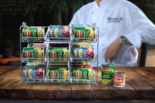 Che'mar Can Organizer - Stackable Rack for 36 Cans | Chrome Canned Food Storage for Pantry & Kitchen