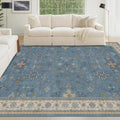 Skiennix 5x8 Boho Eclectic Area Rug - Modern Low-Pile Carpet for Living Room, Bedroom & Nursery - Washable Non-Slip Rubber Back