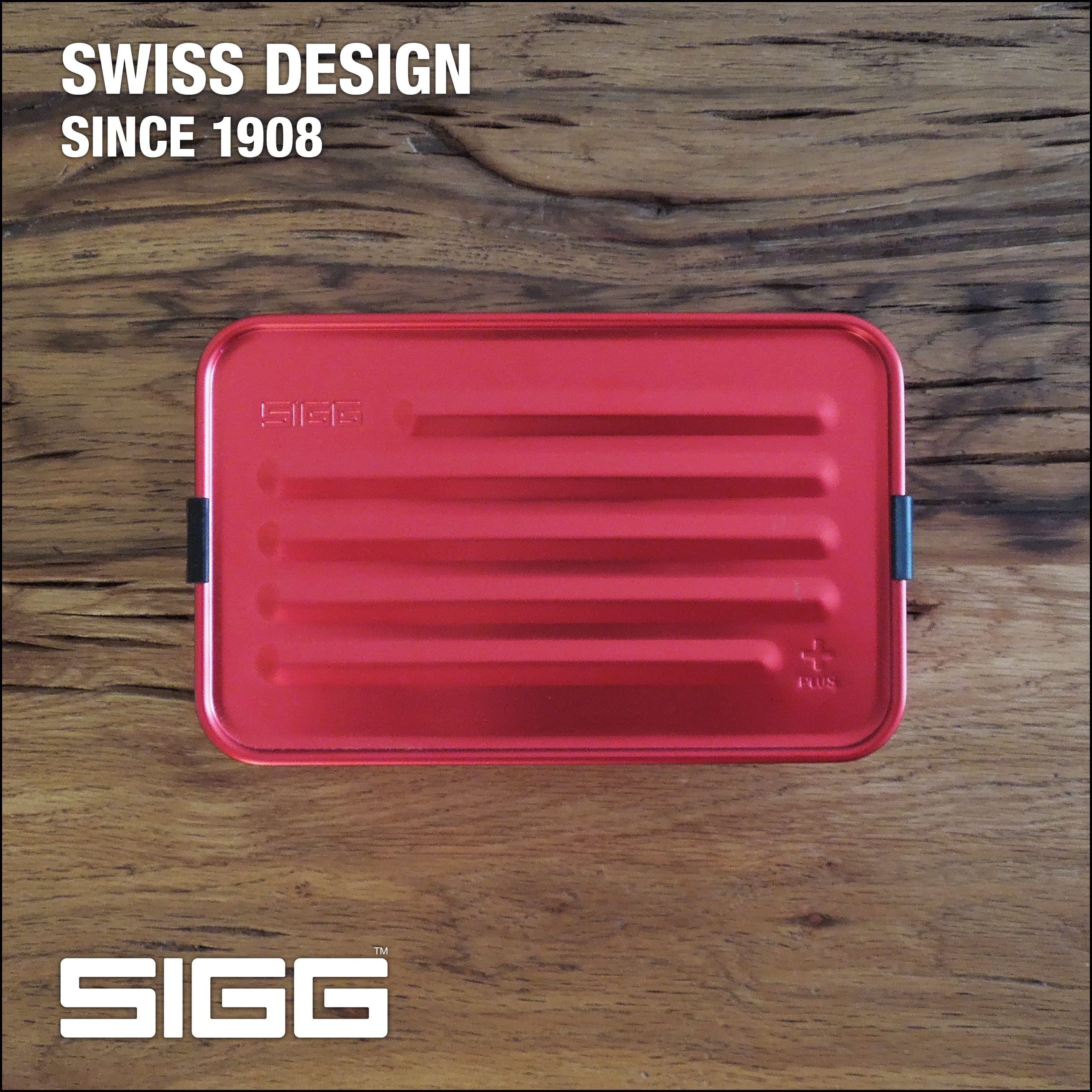 SIGG - Metal Lunch Box Plus - Food Container with Compartments - Swiss Design - Dishwasher Safe - Ultra Light - S/L