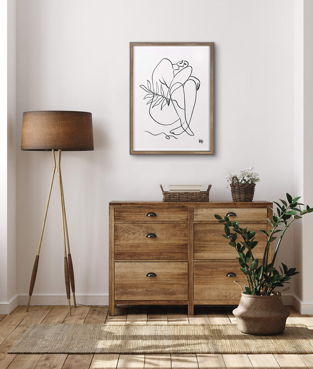 Kate and Laurel Blake Summer Lines 5 Framed Printed Glass Wall Art by Maggie Stephenson, 18x24 Gold, Chic Modern Minimalist Art for Wall