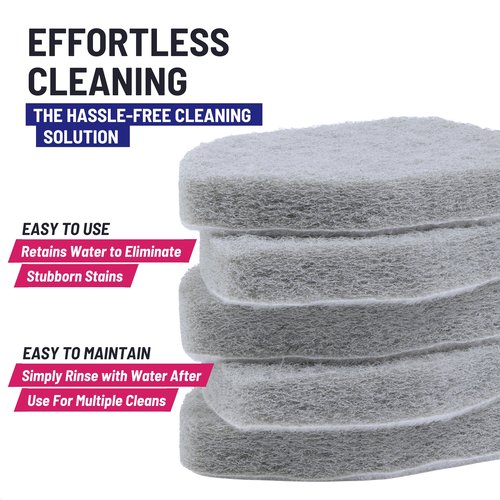 Moku Home Replacement Scrubber Refill for Moku Home Extendable Tub Tile Shower Brush for Cleaning Non-Scratch (5X Scrubber Sponge Gray)