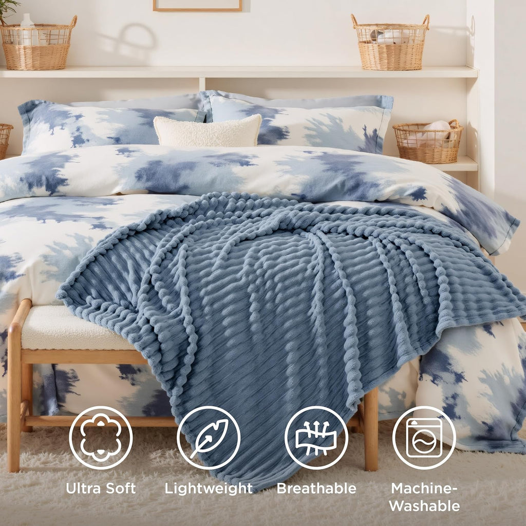 Bedsure GentleSoft Throw Blanket - Cozy Blue Couch Blanket, Perfect for Women & Girls, 50x70 Inches