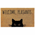 KANKUN Coco Coir Door Mat with Heavy Duty Backing, Welcome Doormat (17" x 30"), Doormat Entrance (Cat)