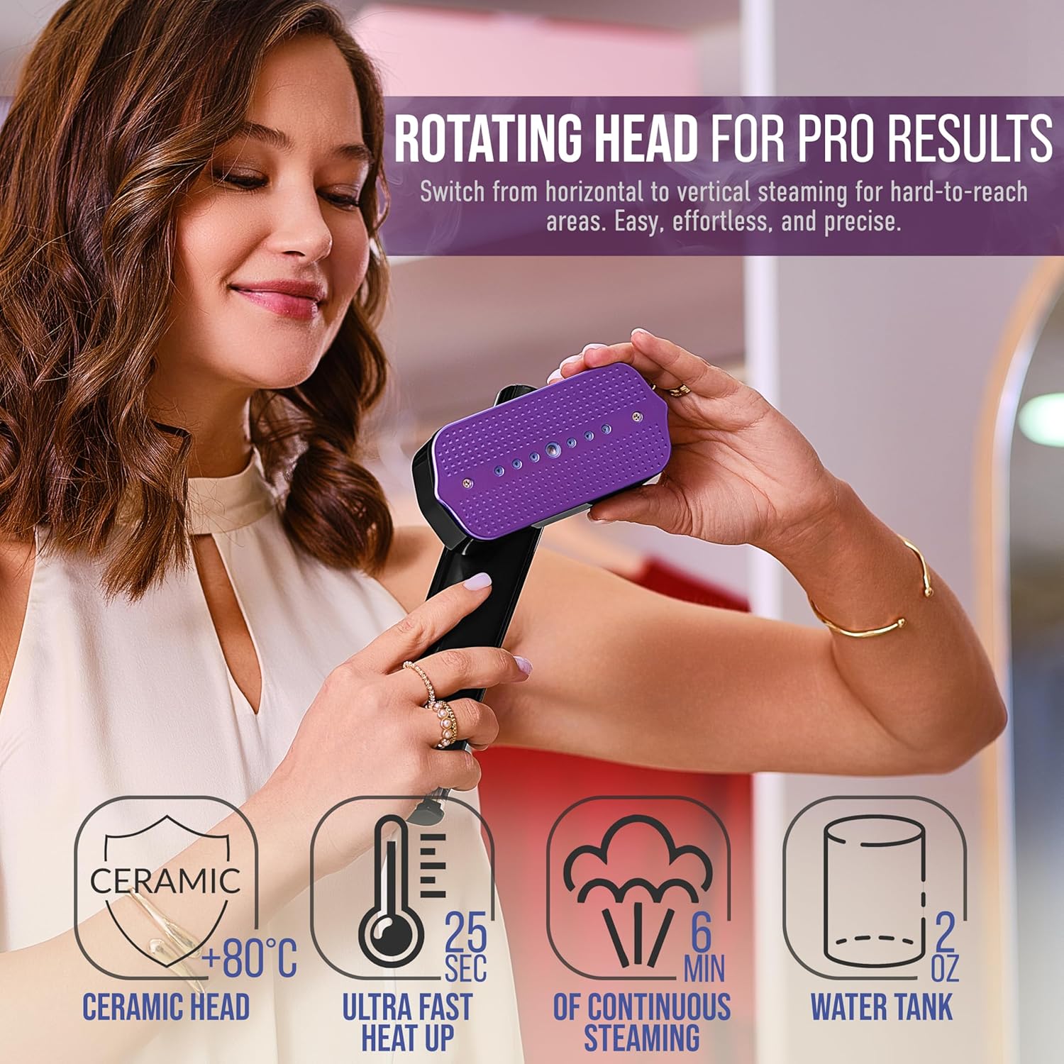 Travel Garment Steamer by [Brand Name] - 1200W Handheld Clothes Steamer with 4 Modes & 20s Fast Heating - Portable Wrinkle Remover for Home & Travel - Black
