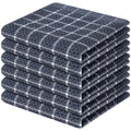 Homaxy 100% Cotton Dish Cloths, 6 Pack-12 X 12 Inches, Check Design Waffle Weave Dish Rags for Washing Dishes, Ultra Absorbent and Fast Drying Dishcloths, Grey