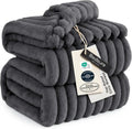 Bedsure GentleSoft Grey Fleece Queen Blanket - Cozy Soft Throw for Couch, 90x90 Inches