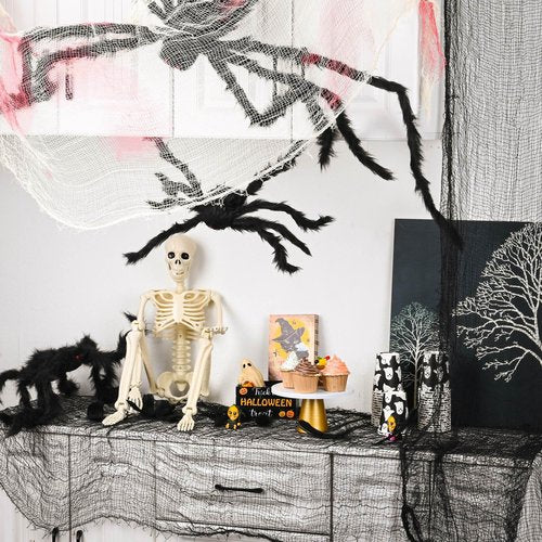 Yokodaza 6 Pack Black Halloween Creepy Cloth 30x72 Inch - Halloween Gauze Fabric Cheesecloth for Haunted House, Indoor Outdoor Yard Decor, Party Supplies