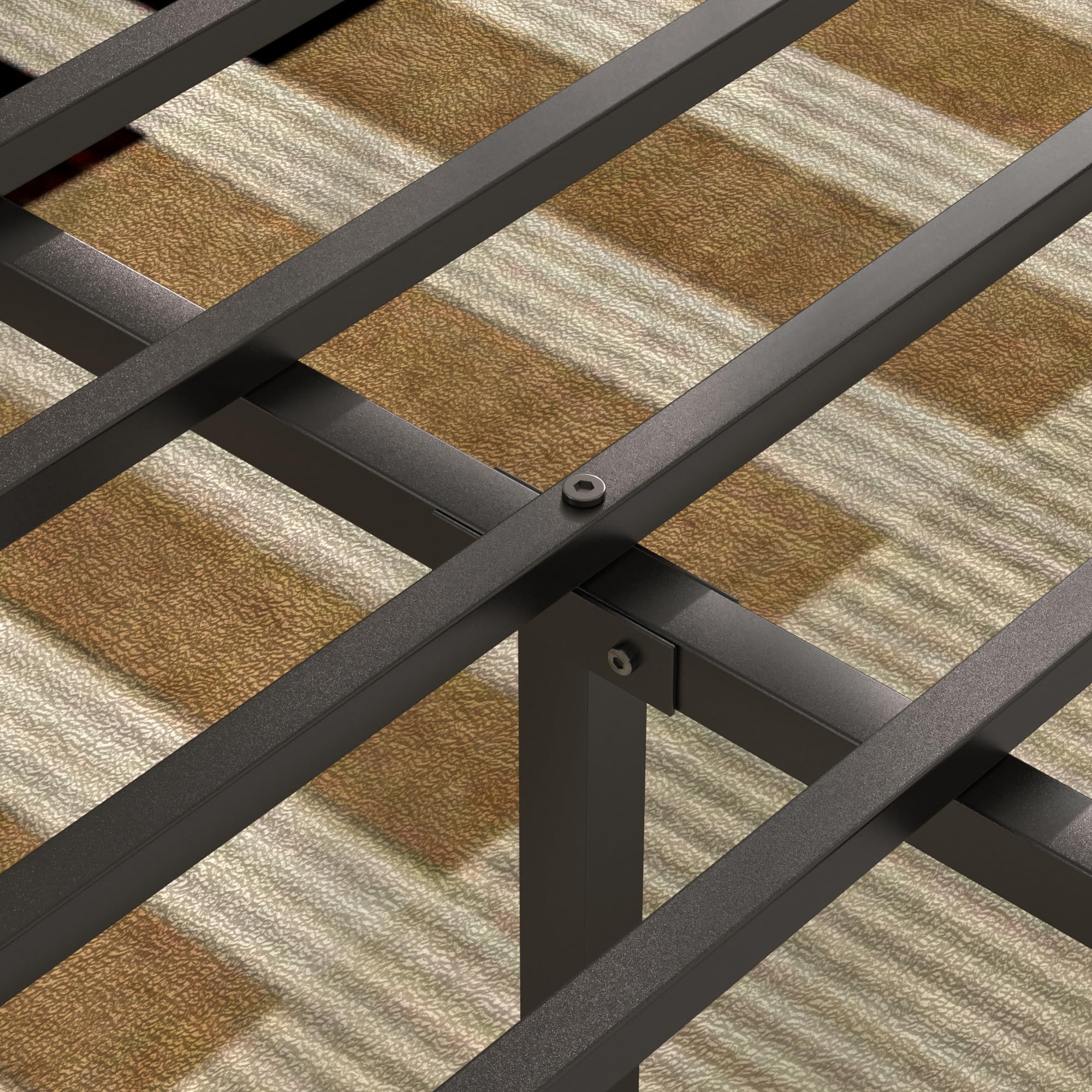 VECELO 14" Queen Bed Frame/Metal Platform Mattress Foundation/No Box Spring Needed