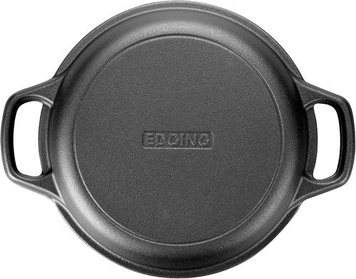 EDGING CASTING 5QT Pre-Seasoned Cast Iron Dutch Oven | Versatile 2-in-1 Cooking Pan with Skillet Lid