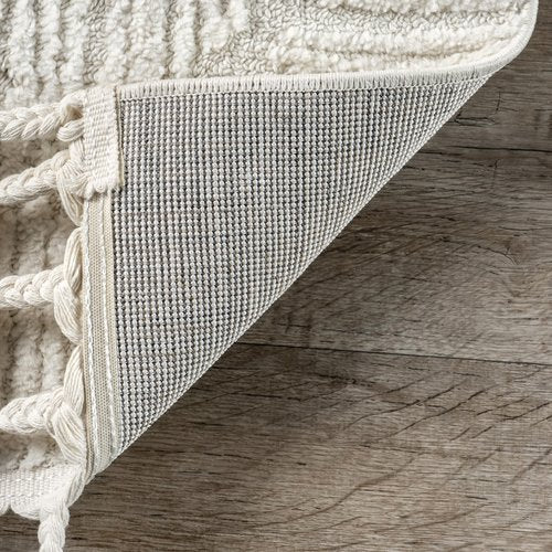 Nuloom Kerry Cream, 3' x 5', Geometric, Soft and Cozy, High Traffic, Stain Resistant, Easy Clean, Durable Area Rug for Bedroom, Living Room, Dining Space, Den, Foyer, Entryway
