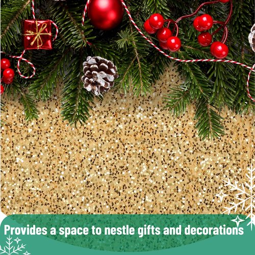 Mr. Pen- Christmas Tree Skirt, 48 inch, Gold Christmas Tree Skirt Gold