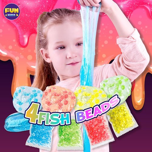 FunKidz Clear Slime Pack - 35.16 FL OZ | 4 Huge Glassy Slime Toys for Kids Ages 6-12