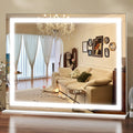 ROLOVE 23x18 Inch Lighted Vanity Mirror, 3-Color Dimmable LED & Touch Control - Large Makeup Mirror for Dressing Room (Wall/Tabletop Mount)