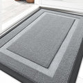 OLANLY Waterproof All-Season Front Door Mat - Sturdy Natural Rubber, Easy Clean, 29.5x17, Ash Gray