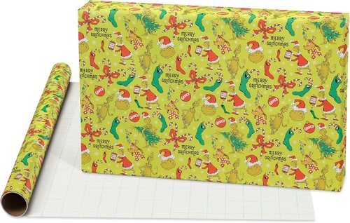 American Greetings Grinch Christmas Wrapping Paper - Festive Green & Red Gift Wrap, 3 Rolls (105 sq. ft.)