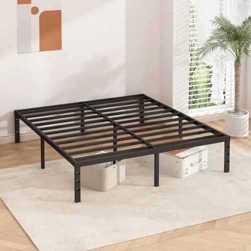 HLIPHA Metal Platform Bed Frame - 14-Inch Tall Full Size | Heavy-Duty Support Slats, Easy Assembly, Black