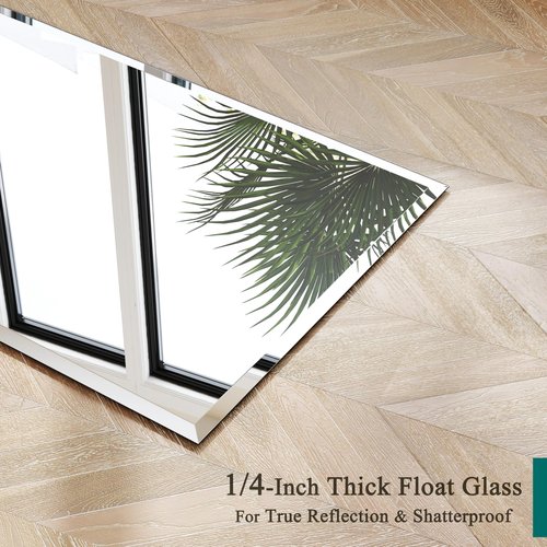 VocalStar Frameless Bathroom Mirror, 18" x 26" Rectangle Wall Mirror with Beveled Edge, Modern Decorative Vanity Mirrored for Living Room, Entryway, Bedroom | 1/4-Inch Shatterproof Glass