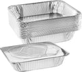 NYHI 9x13 Aluminum Pans With Lids - Disposable Foil Catering Trays for Baking & Roasting | 10 Pack
