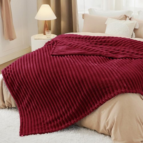 Bedsure GentleSoft Full Blanket - Cozy Red Throw for Bed, Perfect for Women & Girls | 84x90 Inches