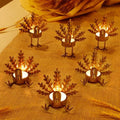 FORUP Metal Turkey Tea Light Candle Holders - 6 Pack for Thanksgiving Home Decor