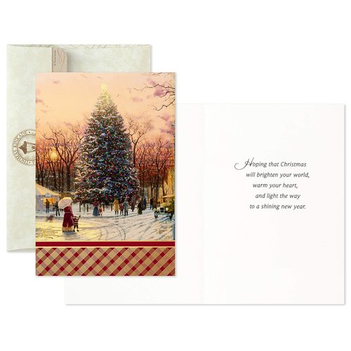 Hallmark Thomas Kinkade Boxed Christmas Cards Assortment, Snowy Scenes (3 Designs, 24 Cards with Envelopes)