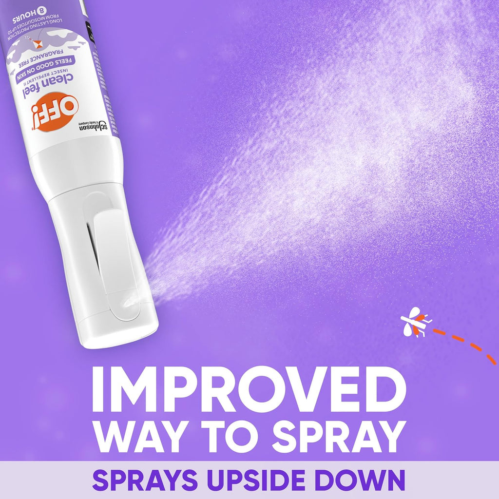 Off! Clean Feel Insect Repellent Spray - Fragrance-Free Picaridin Formula for Lasting Protection | 6 oz