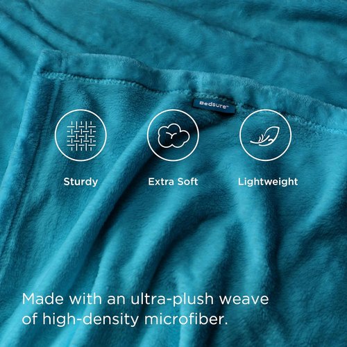 Bedsure GentleSoft Fleece Throw Blanket - Teal 300GSM Cozy Plush Blanket for Couch & Bed, 50x60 Inches