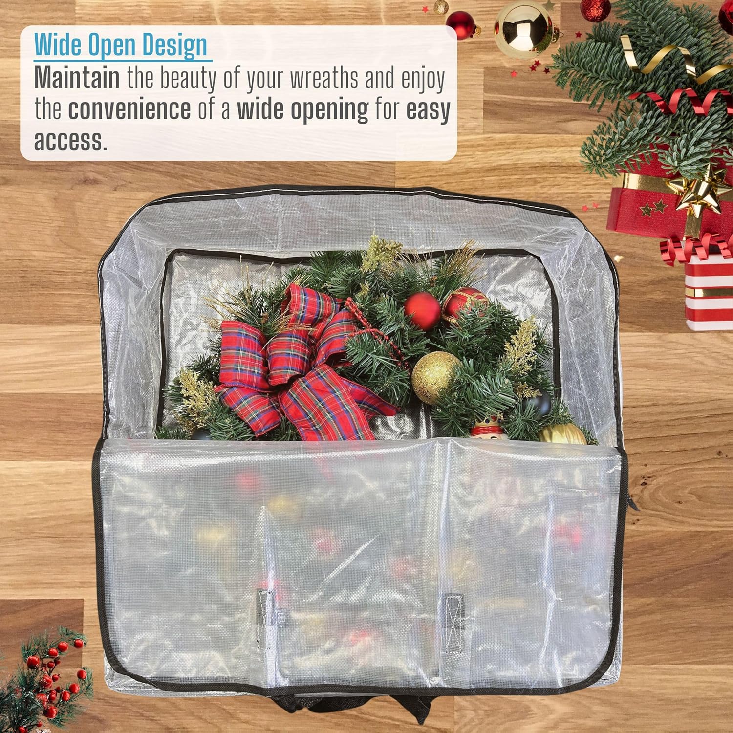 VENO Wrapping Paper Storage Bag - 5 Pack for Christmas Wreaths | Multi-Use Gift Wrap Organizer
